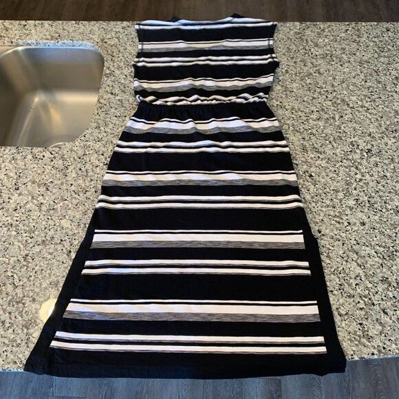 Talbots Black and White Striped Midi Dress - Picture 6 of 8